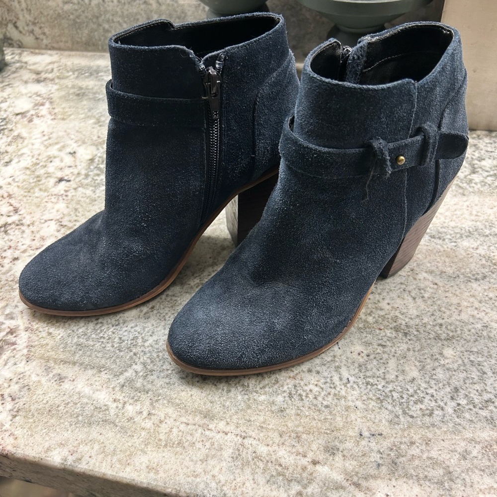 Sole Society Navy Cow Suede boot